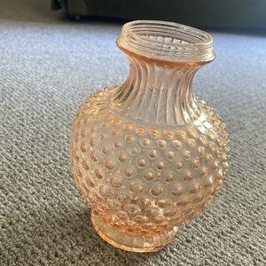 Vintage Hobnail Glass Hurricane Lamp shade rose pink replacement 8.5x6.5 approx